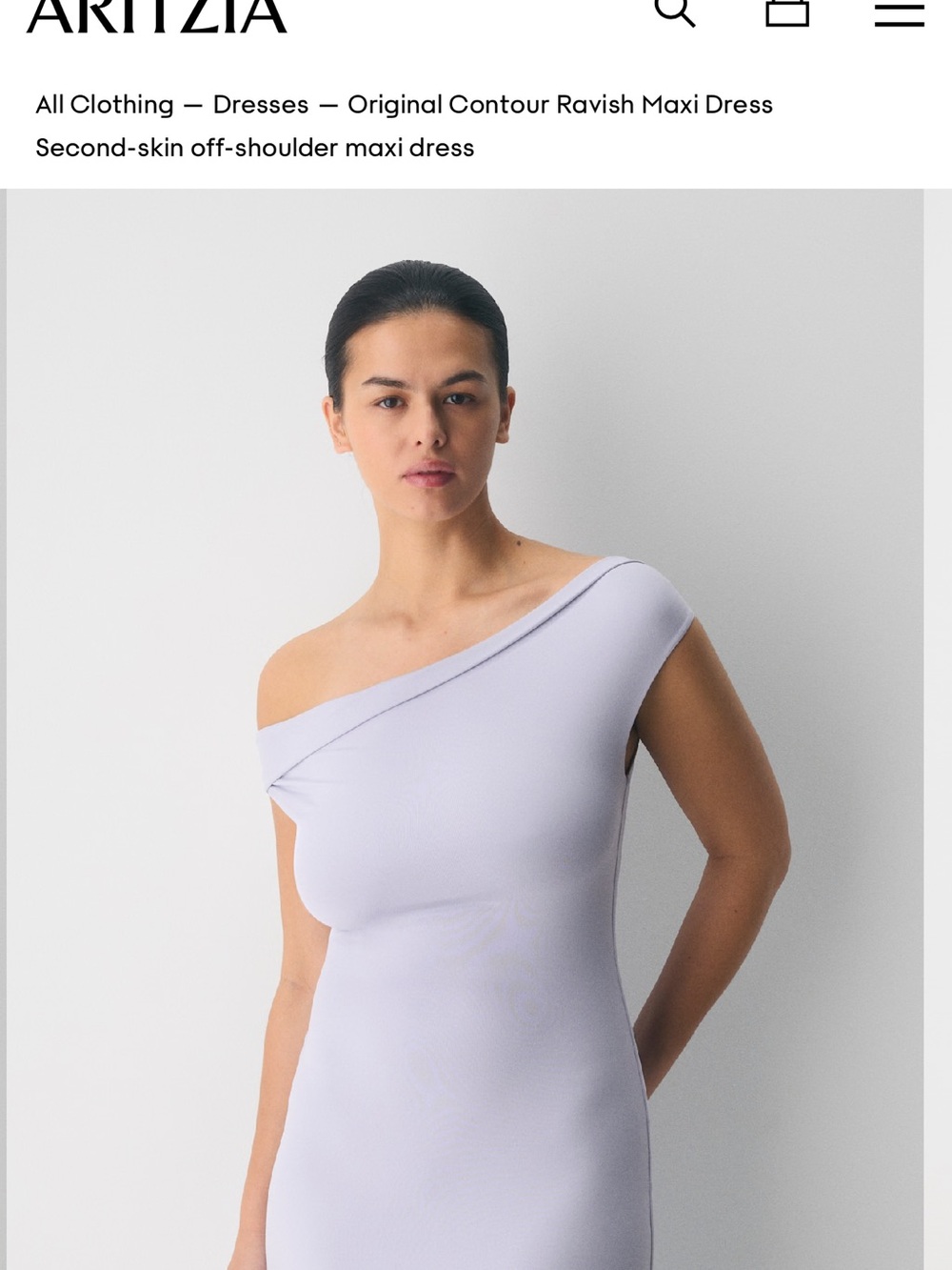 Aritzia Women’s Original Contour Ravish Nylon Maxi Dress Lilac Purple Medium - Picture 5 of 6